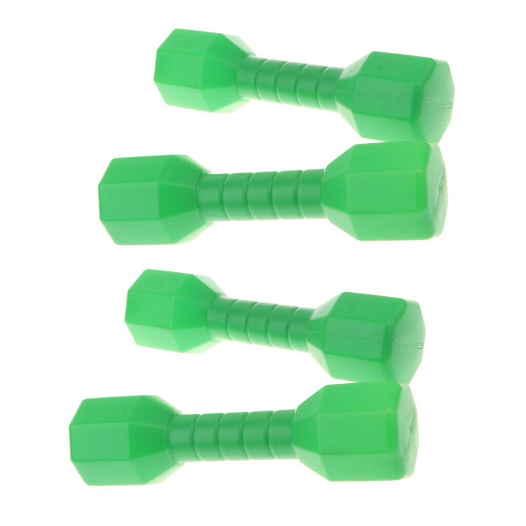 2 Pairs of Durable Plastic Dumbbells for Children, Morning Exercise Toys, Green