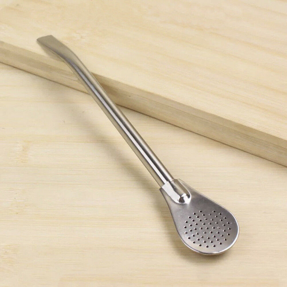 Pro Stainless Steel Filter Straw Spoon for Tea Drinking Yerba Mate Bombilla Tool
