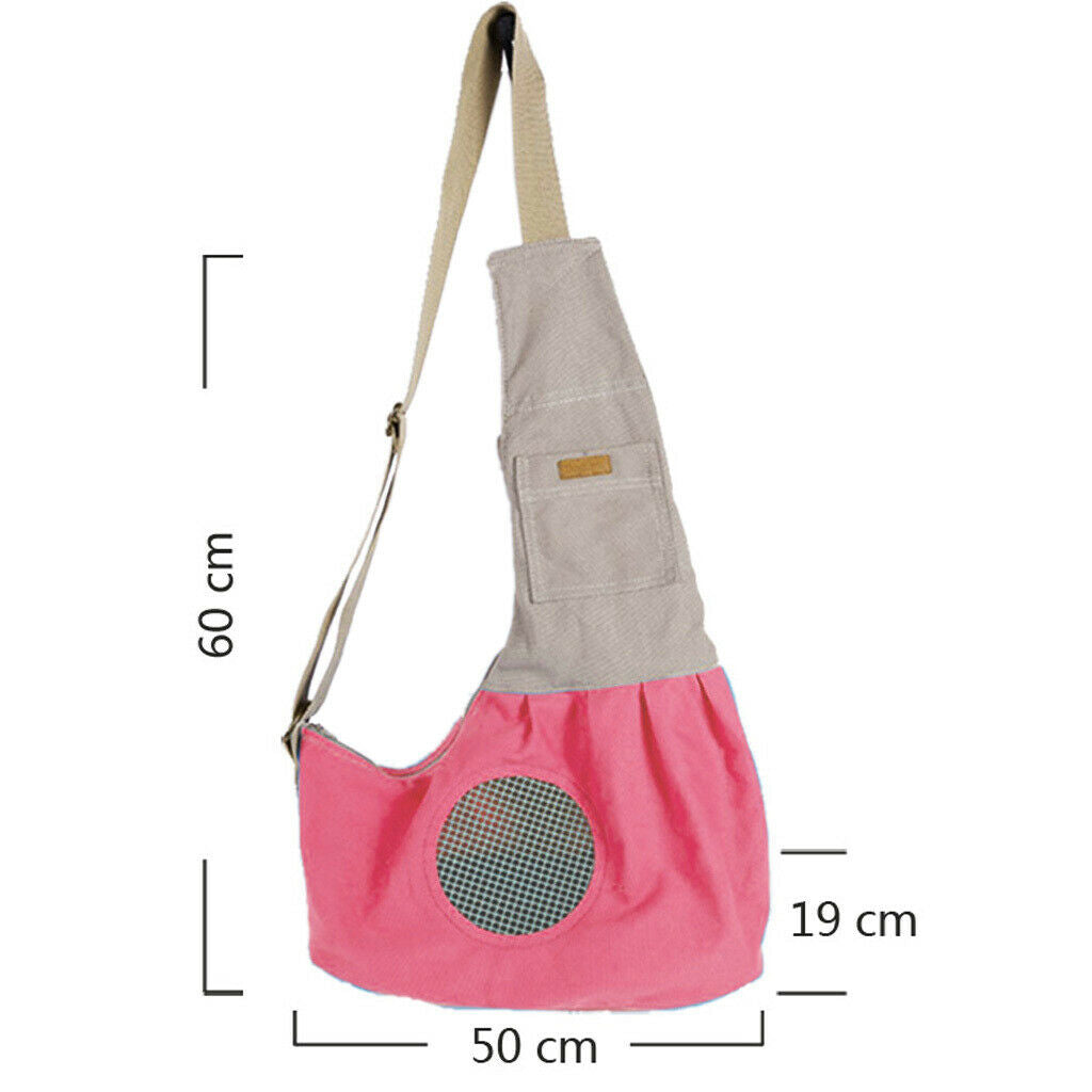 Dog Cat Pet Carrier Single Shoulder Sling Bag Tote Pouch for Outdoor Pink