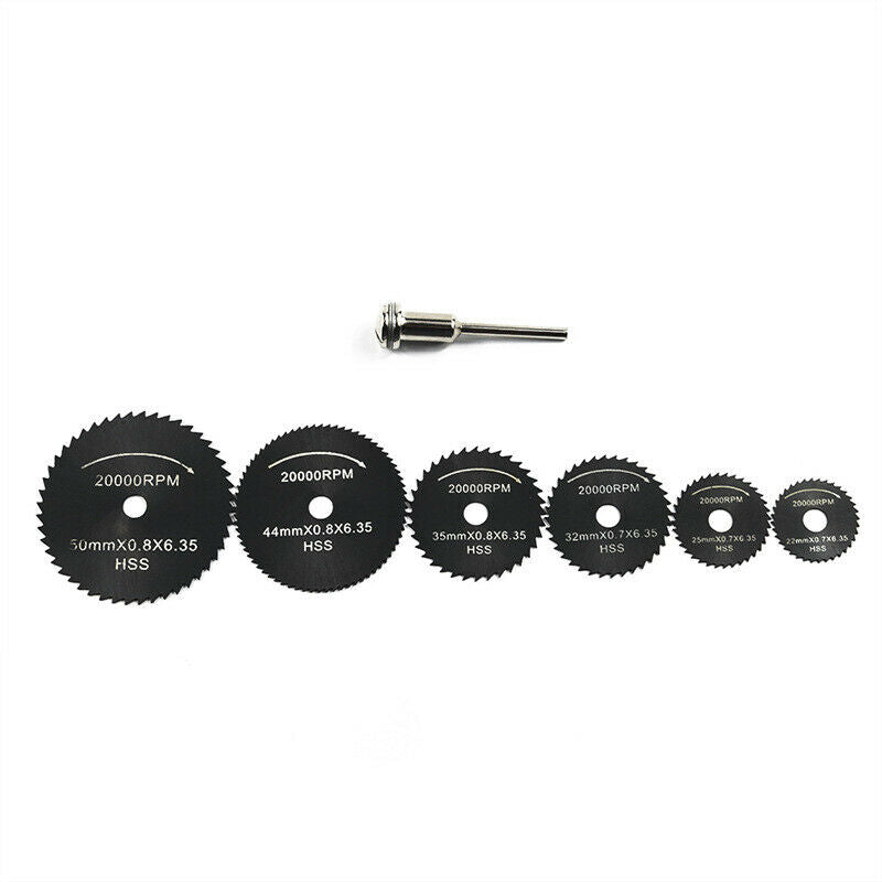 6X HSS Circular Saw Blade Set for Drill Dremel Rotary ToolS Cutting Wheel Discs