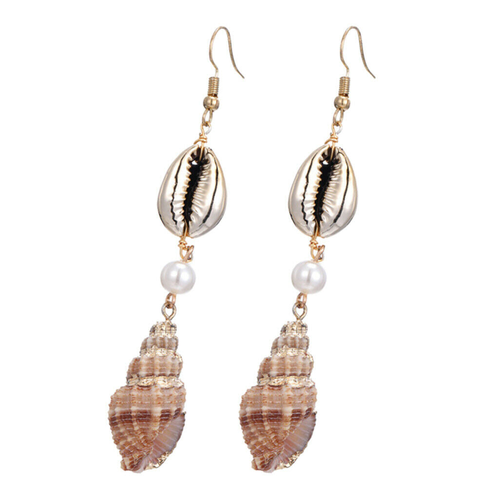 2Pcs Beautiful Women Earring Fashion Conch Ear Studs Beach Wedding Jewelry