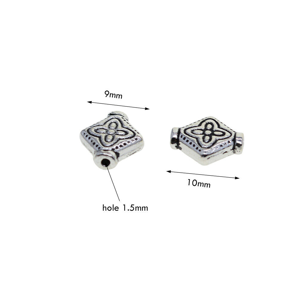 100 Pieces Metal Flower Craved Beads Loose for Jewelry Findings Crafts