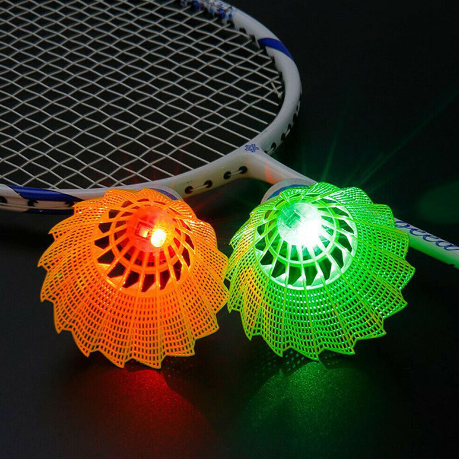 4Pcs Creative LED Light Badminton Balls Plastic Outdoor Sports Shuttlecock