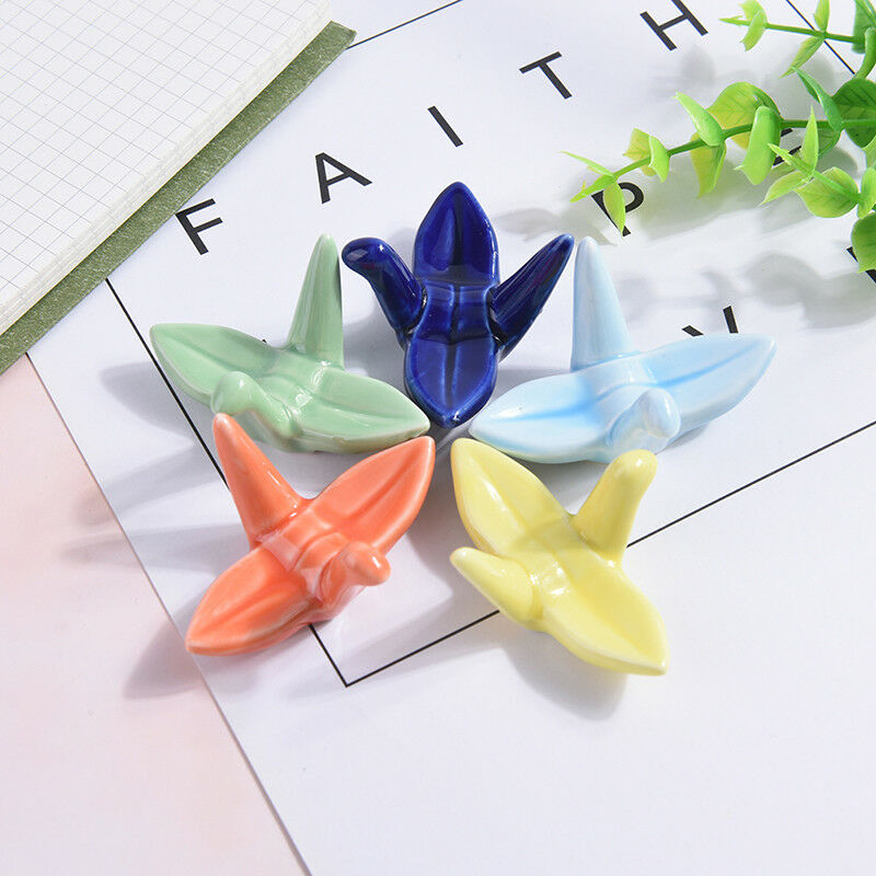 Cute origami ceramic decorative chopstick holder rack spoon fork rest tab.l8