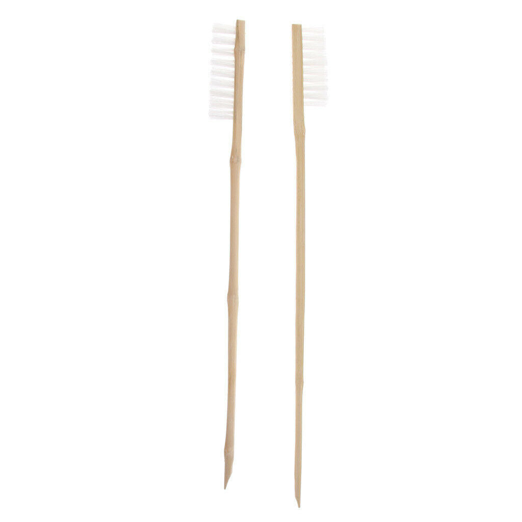 2 Pcs Wooden Long Handle Parrot Bird Cage Cleaning Brush