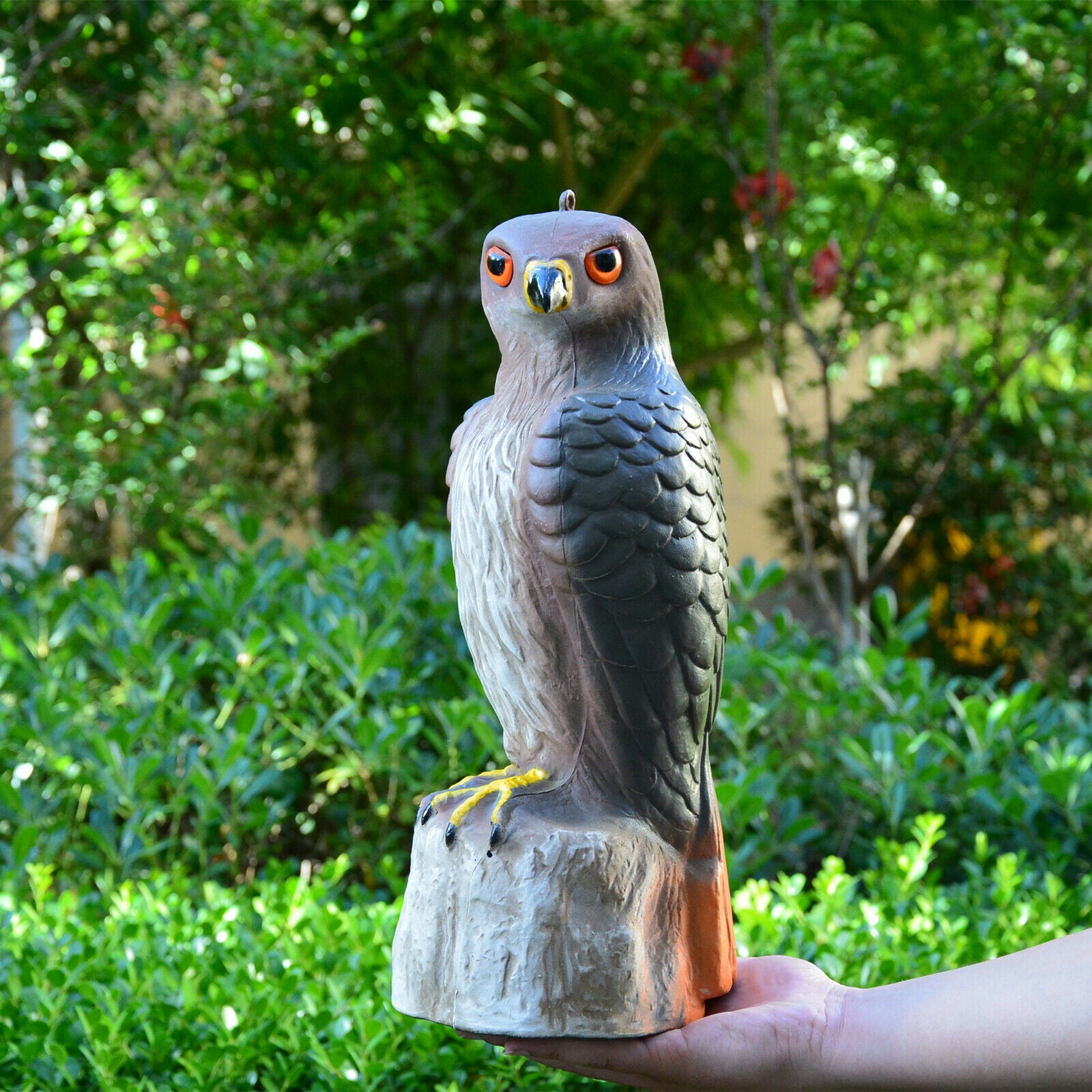Hawk Hunting Bird Scare Repellent Decoy Statue Garden Ornamental Pest Help