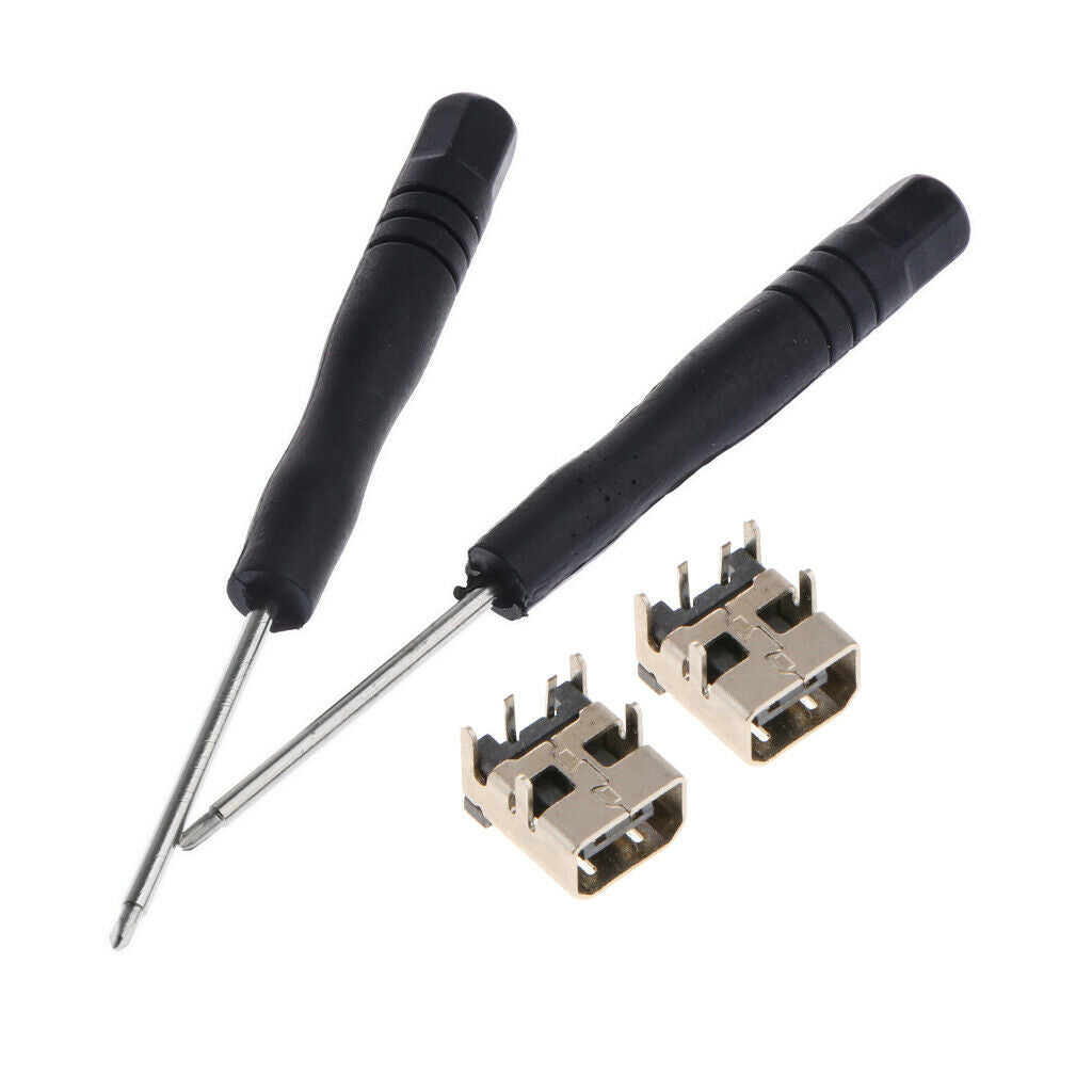 2Pcs Power Socket Charging Port Conector + Tools for Nintendo DSi / XL / 2DS