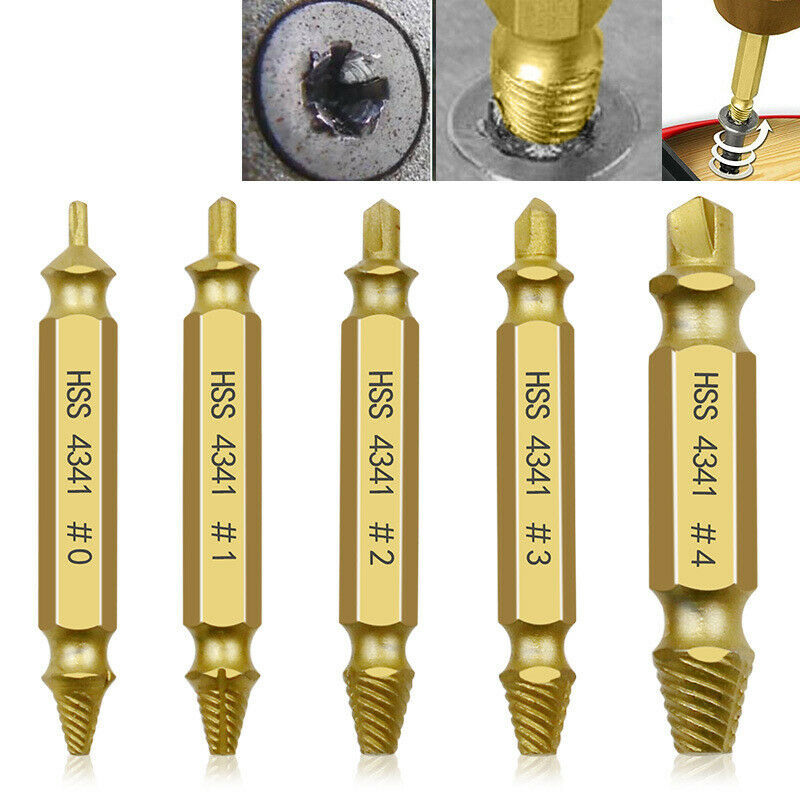 Screw Extractor Speed Out Drill Bits Set Broken Bolt Remover Tool 5Pcs/Set