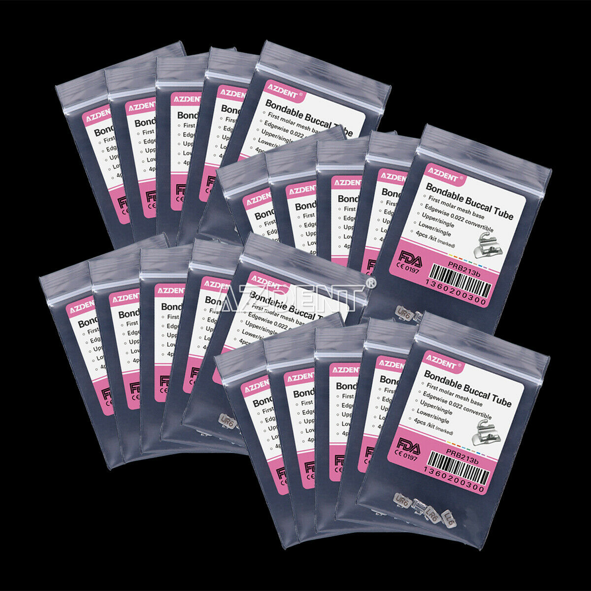 100X Dental Buccal Tube 1st Molar Bondable Edgewise.022 Convertible 4pcs/kit