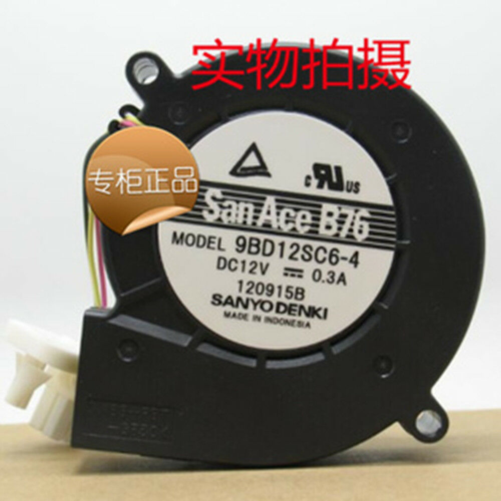 For 1pc SANYO 9BD12SC6-4 Cooling fan 12V 0.3A 3pin 75*20mm