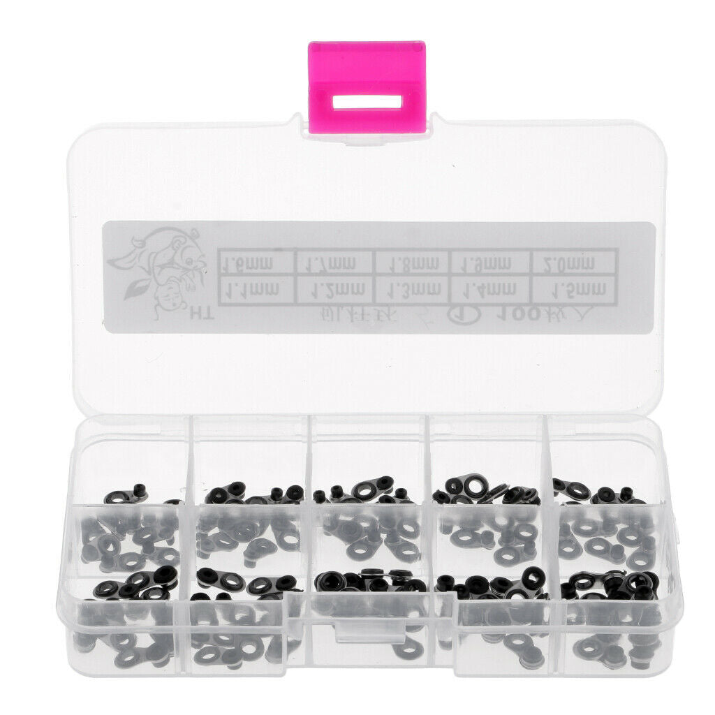 200Pcs Boat Fishing Rod Guide Tip Top Replace Stainless Steel Frame Ceramic Ring
