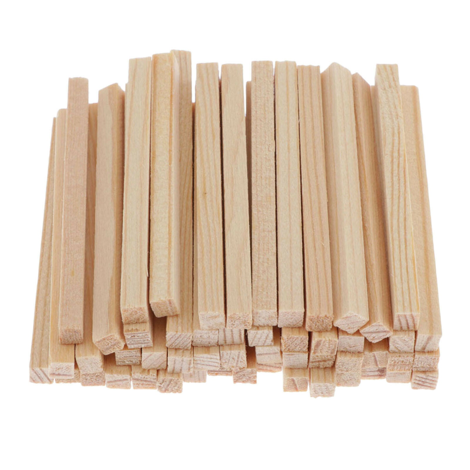 100pcs/set Unfinished Wood Pieces Wooden Sticks Poles DIY Projects Craft