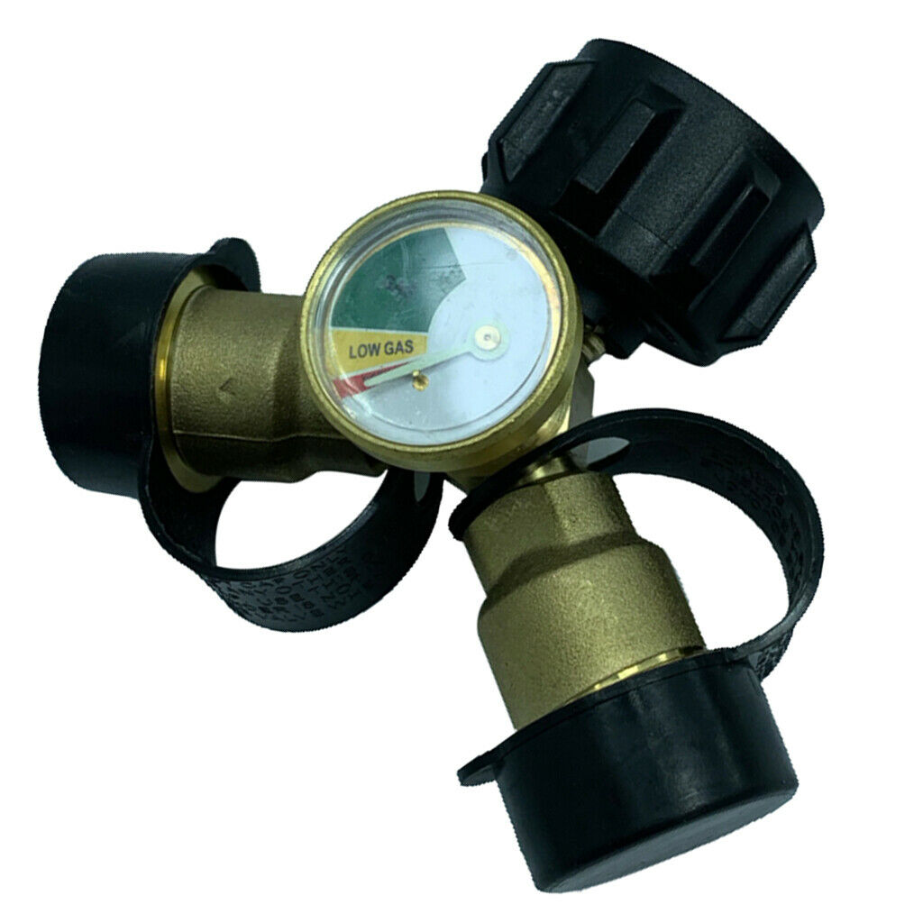 Propane Tank Adapter Connector Propane Gauge Y Shape 2 Way Quick Connect