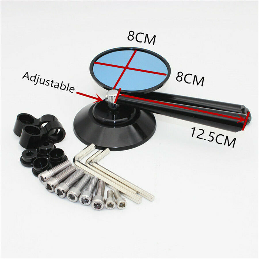 Motorcycle Aluminum Side Mirror Round Rearview Mirror For Monkeys Scooter Bike