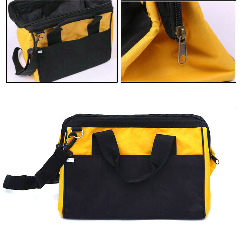 Heavy Duty Tool Bag Hard Base Wide Mouth Ultra-Rigid Base Organizer Storage Bag