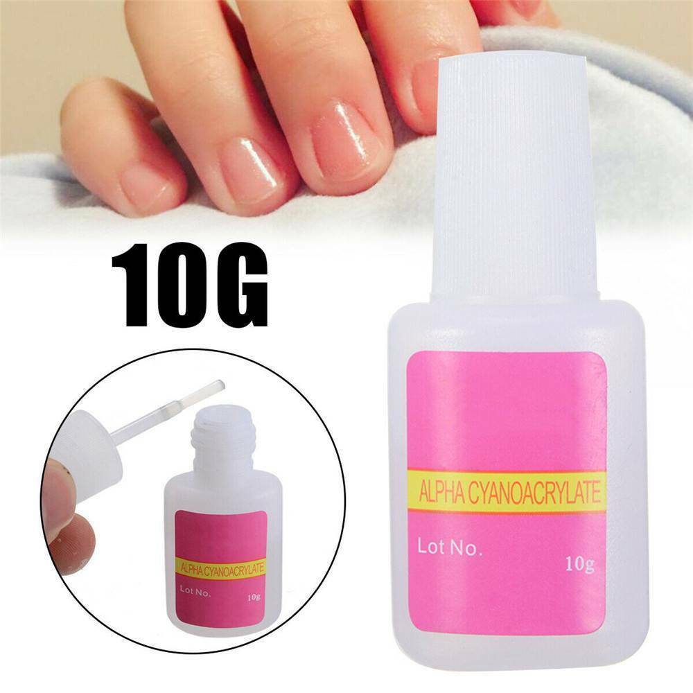 Nail Art Glue With Applicator Brush 10g Clear Strong Adhesive Acrylic False Tips