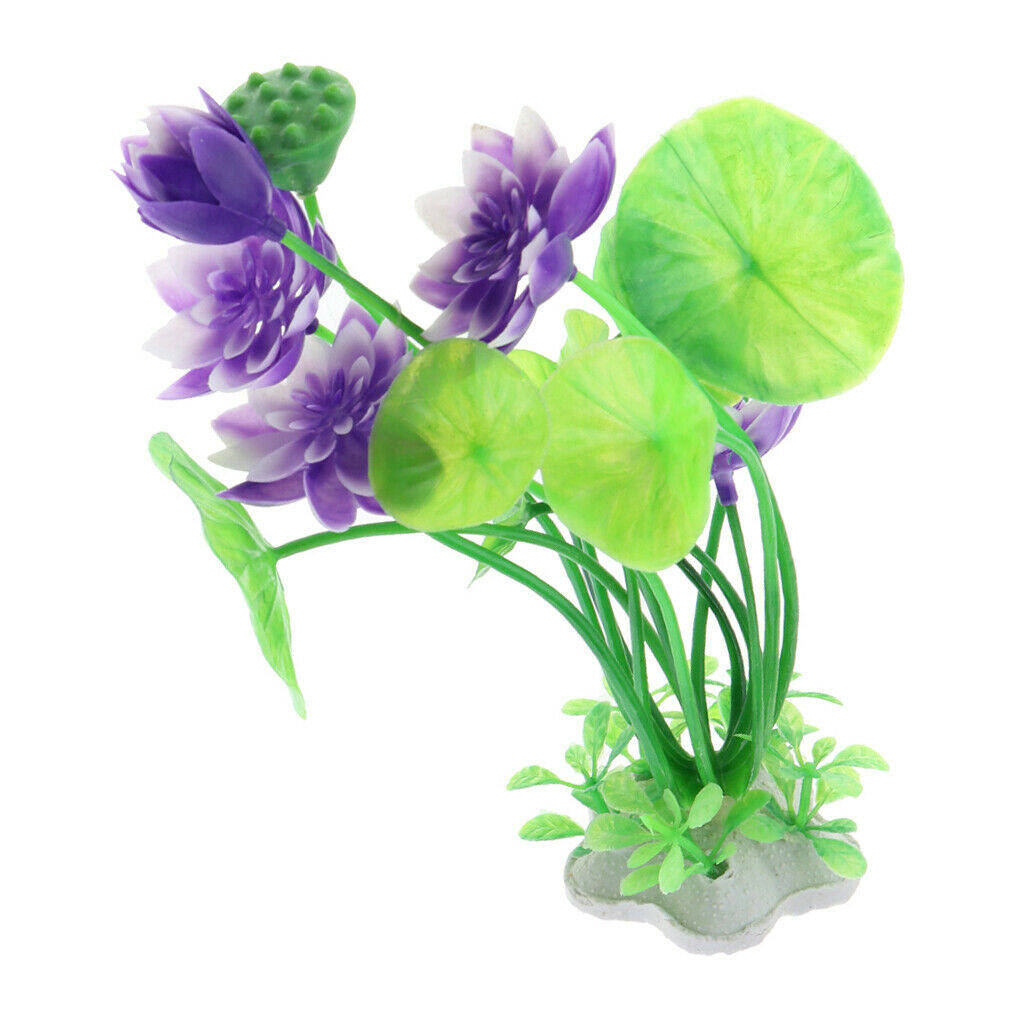 1 Pc Simulation Lotus Aquarium Landscape Artificial Fish Tank Plants Purple