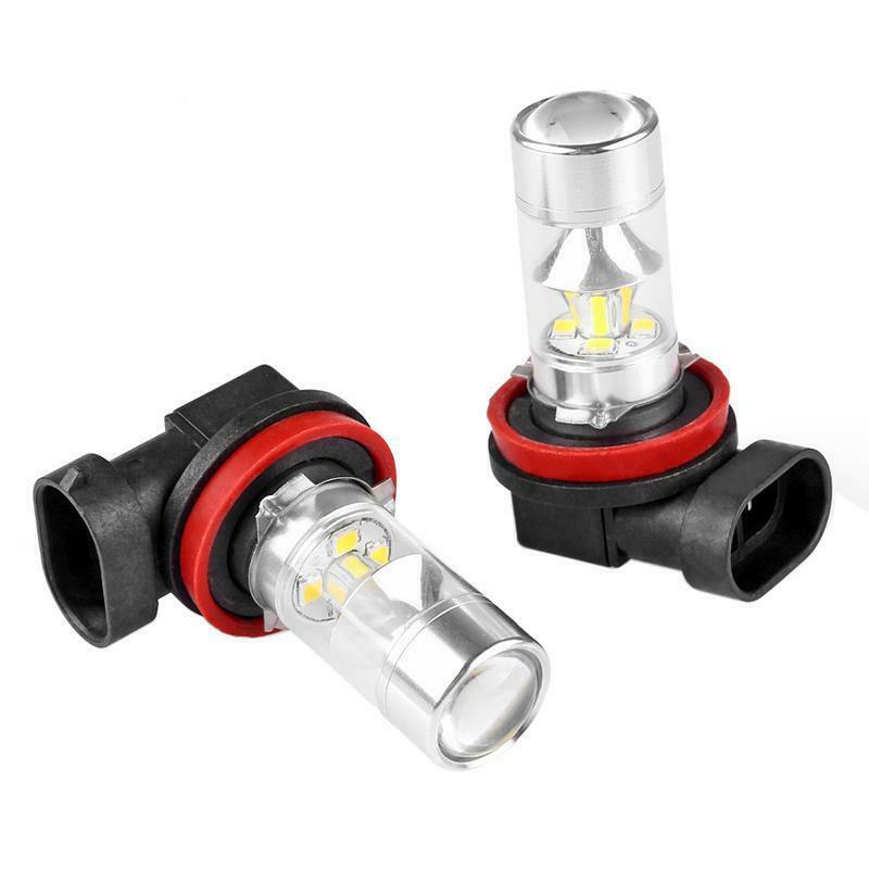 2pcs White H11 60W LED Bulbs High Power Fog Night Lights Running Driving DRL