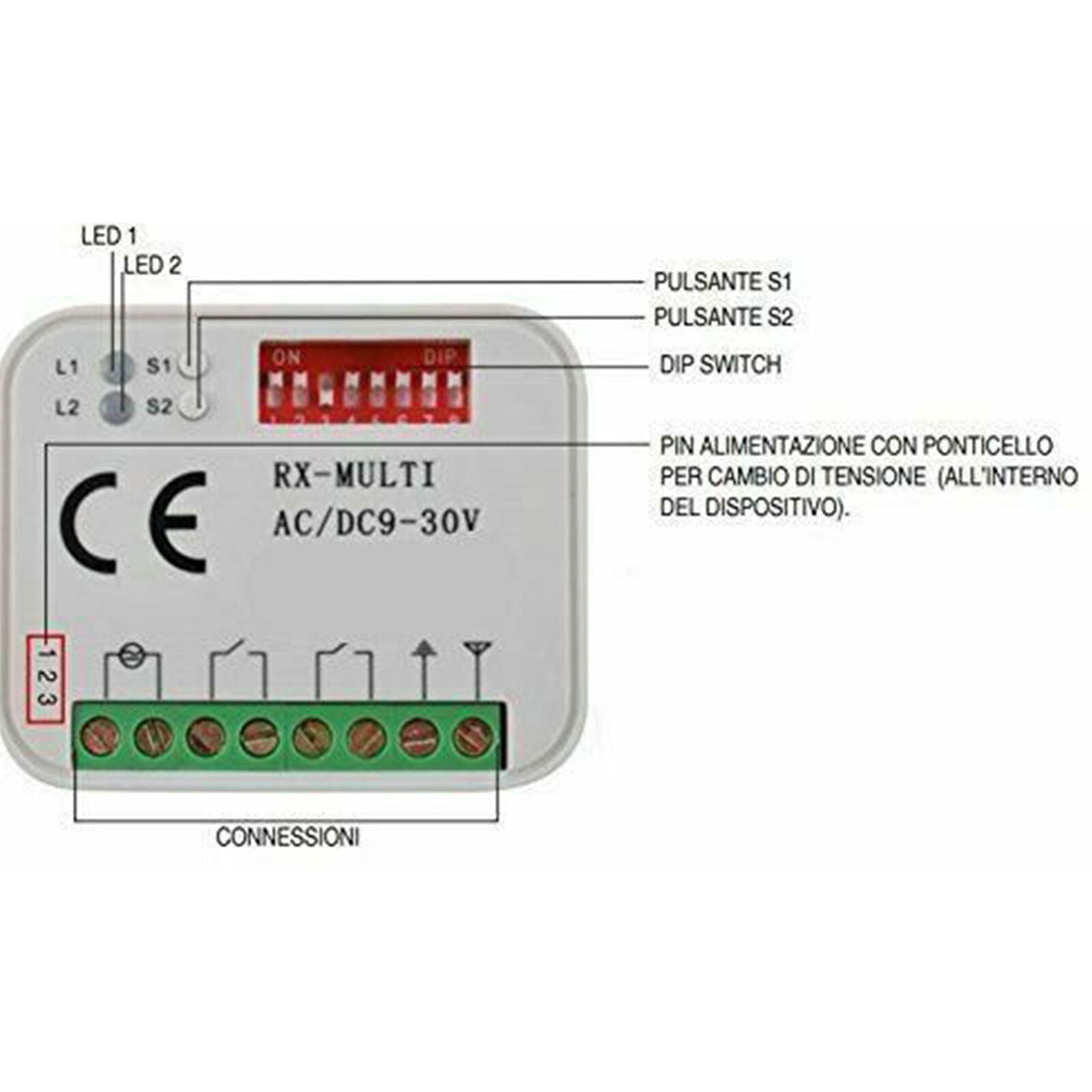 300-868Mhz Receiver Remote Control Garage Door Gate For Marantec Nice Flors