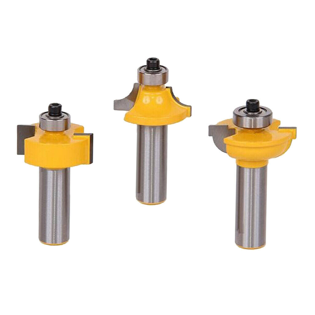 3pcs 1/2" Handle Panel Cabinet Door Router Wood Milling Cutter Kit Set