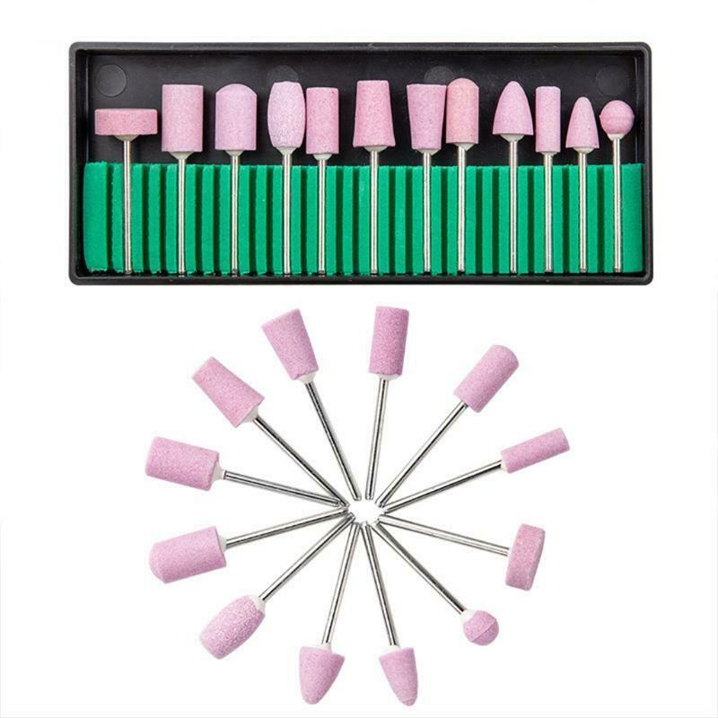 Quartz Milling Head Replacement Electric Grinding Cutters Nail Art with BOX