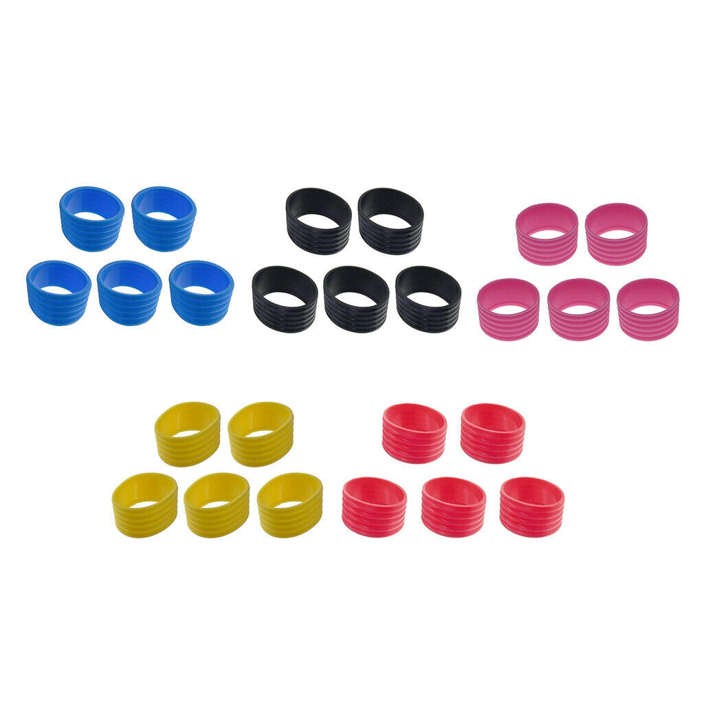20Pcs Tennis Racquet Grip Ring Badminton Sweatband Silicone with 4 Color
