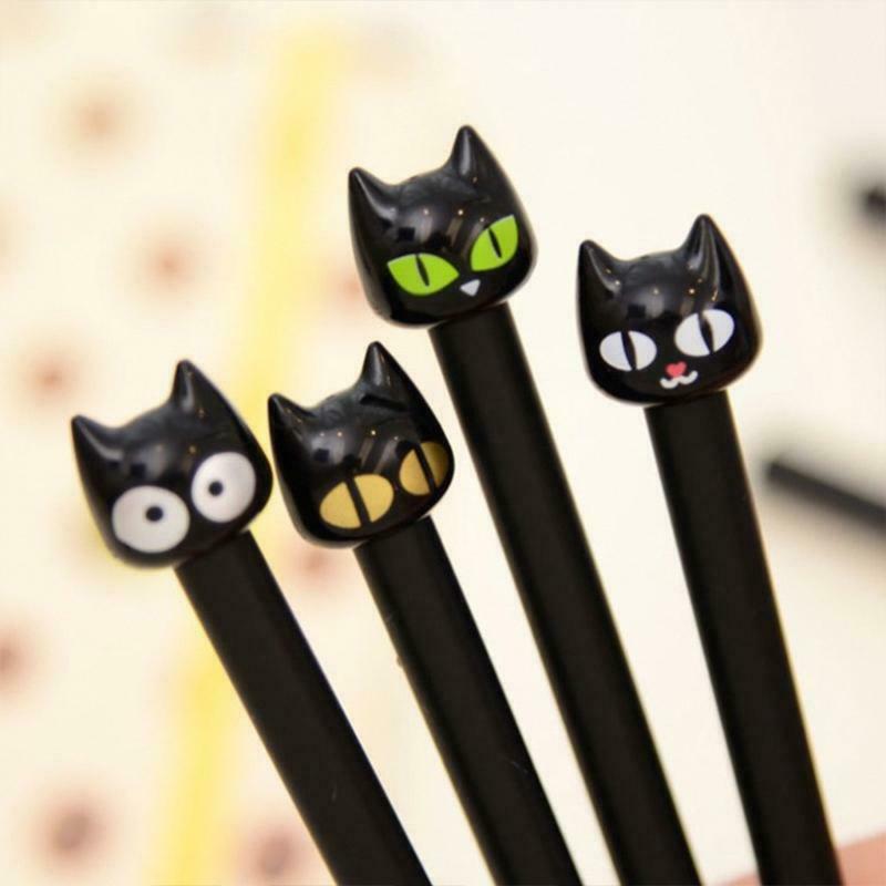 4 Pcs Novelty Black Gel Ink Pen Black Refillable Gel Pen 0.38mm Universal Refill