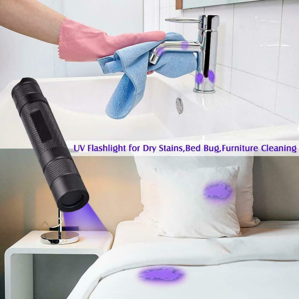 10W 365nm LED Violets Lights UV Flashlight Portable Torch Light for Bed Bug