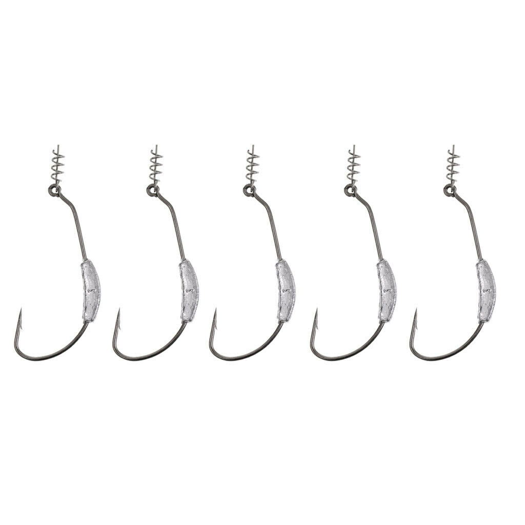 20Pcs/Set Weighted Twist Hooks Gape Fishing Lures Twistlock Hook 2.5-7g