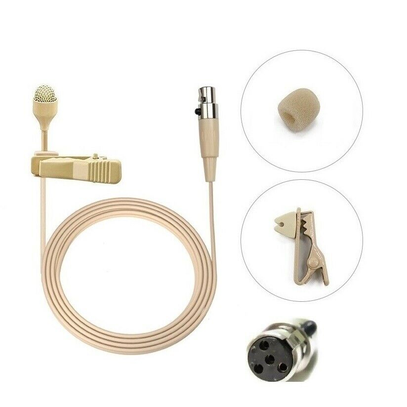 Professional Lapel Microphone Lavalier Mic For Shure uhf Wireless System 4 Pins