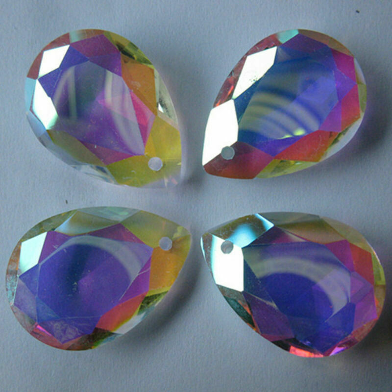 10X Colorful Glass Crystal Prisms Pendant Chandeliers Drop Jewelry DIY Making