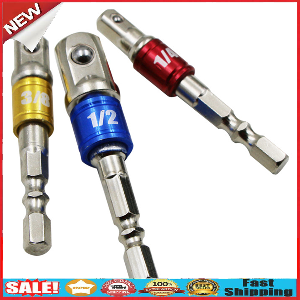 3pcs Hex Drill Bit Socket Adapter Electric Impact Driver Conversion Bar @