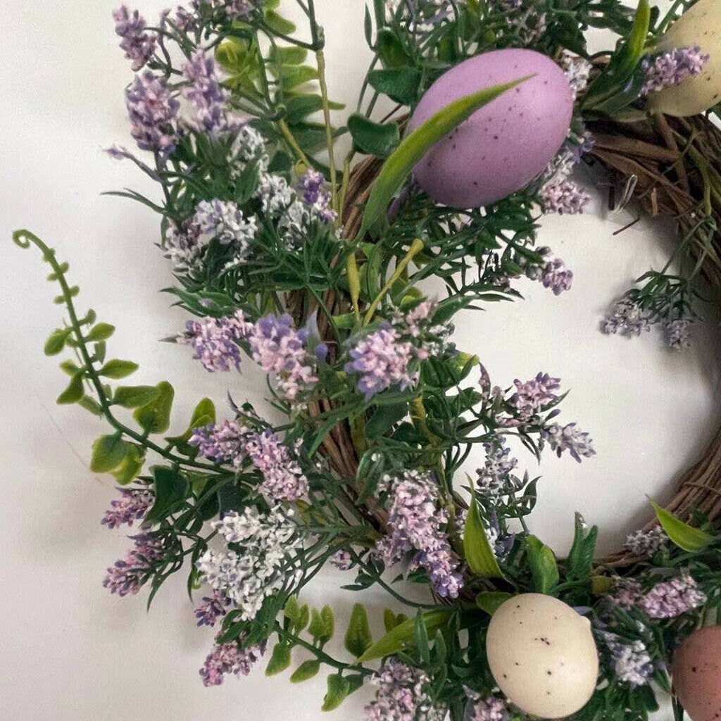 Easter Wreath Wall-Hanging Garland Manual Artificial Flower Front Door Decora