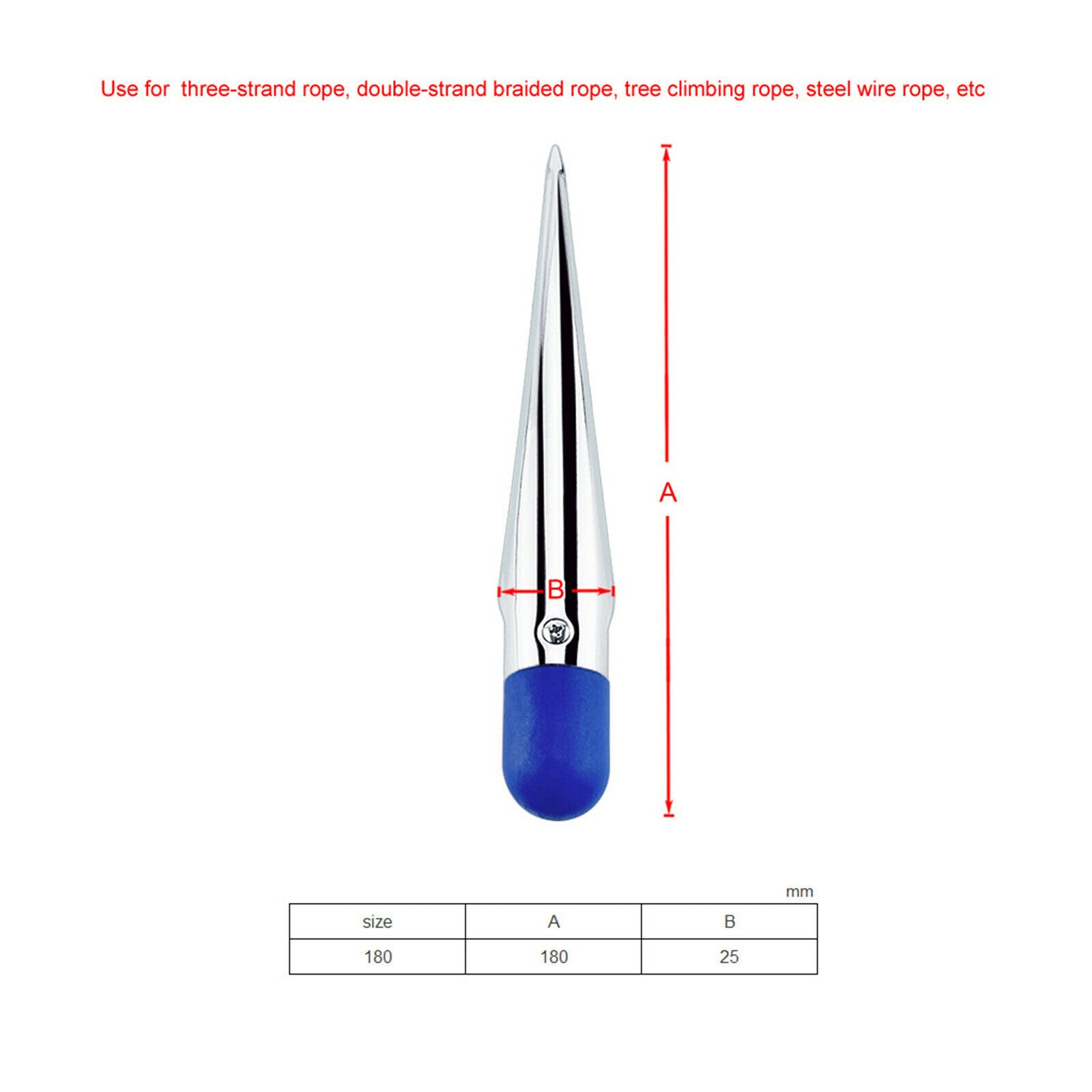 Stainless Steel Rope Splicing Spike with Nylon Handle for Marine Boat Yacht