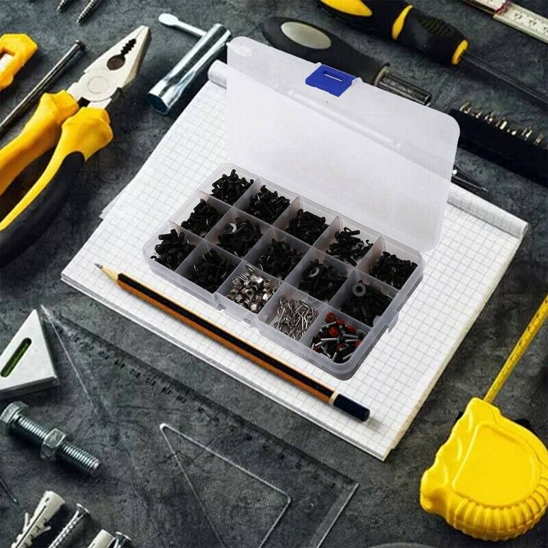 450Pcs/Set M3 M4 Metal Screws Nuts Box for 1/10 RC Cler Car Axial SCX10 90046 L6