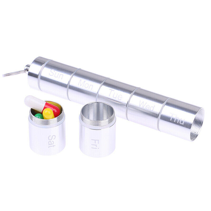 Pill Case Box 7 Days Aluminum Alloy Waterproof Anti Rust Organizer DetachablBDA