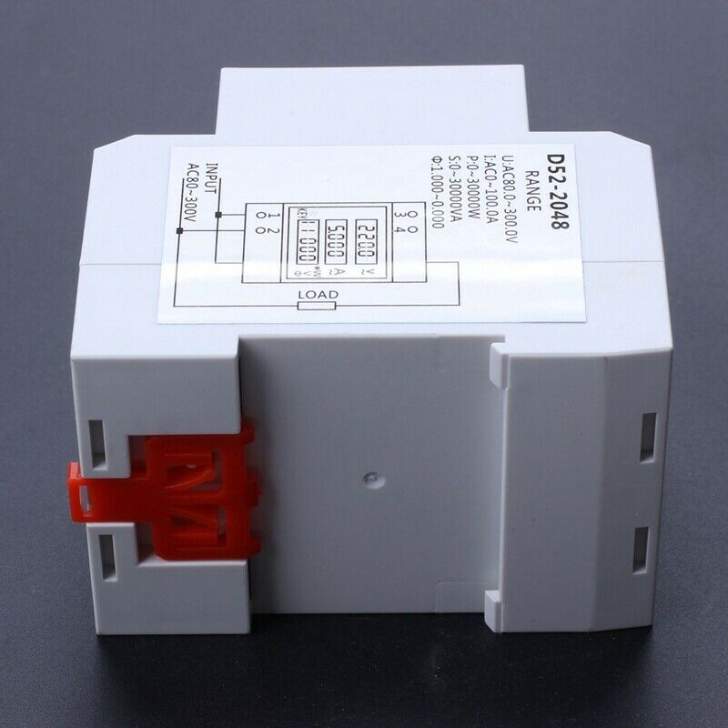AC80-300V/100A Digital Energy Meter Din Rail LED Active Power Factor Multi-FunD3