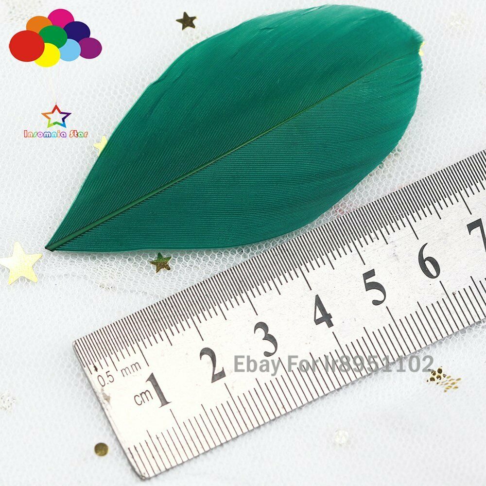 100pcs/lot Beautiful Hand-tearing Goose Feather 2-3 Inches / 5-7cm Dusty Green