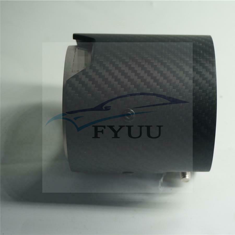 1x 66mm Inlet Matte Carbon Fiber Exhaust Pipe Trim Tip For BMW M Performance