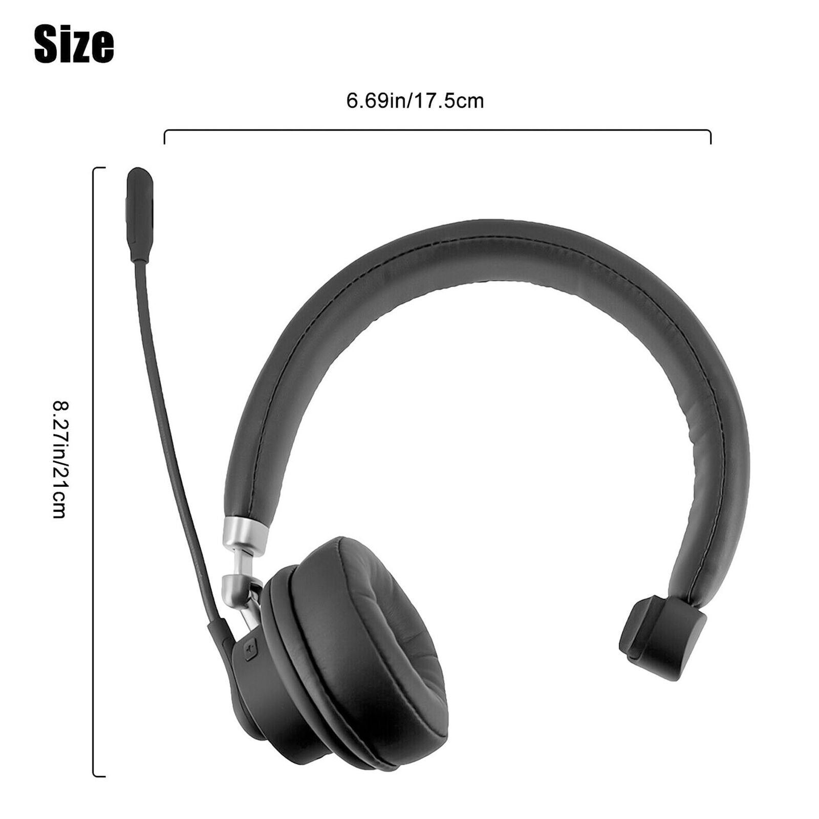Wireless Headphones Bluetooth 5.0 Mic Headset Noise Cancelling For Truck Driver