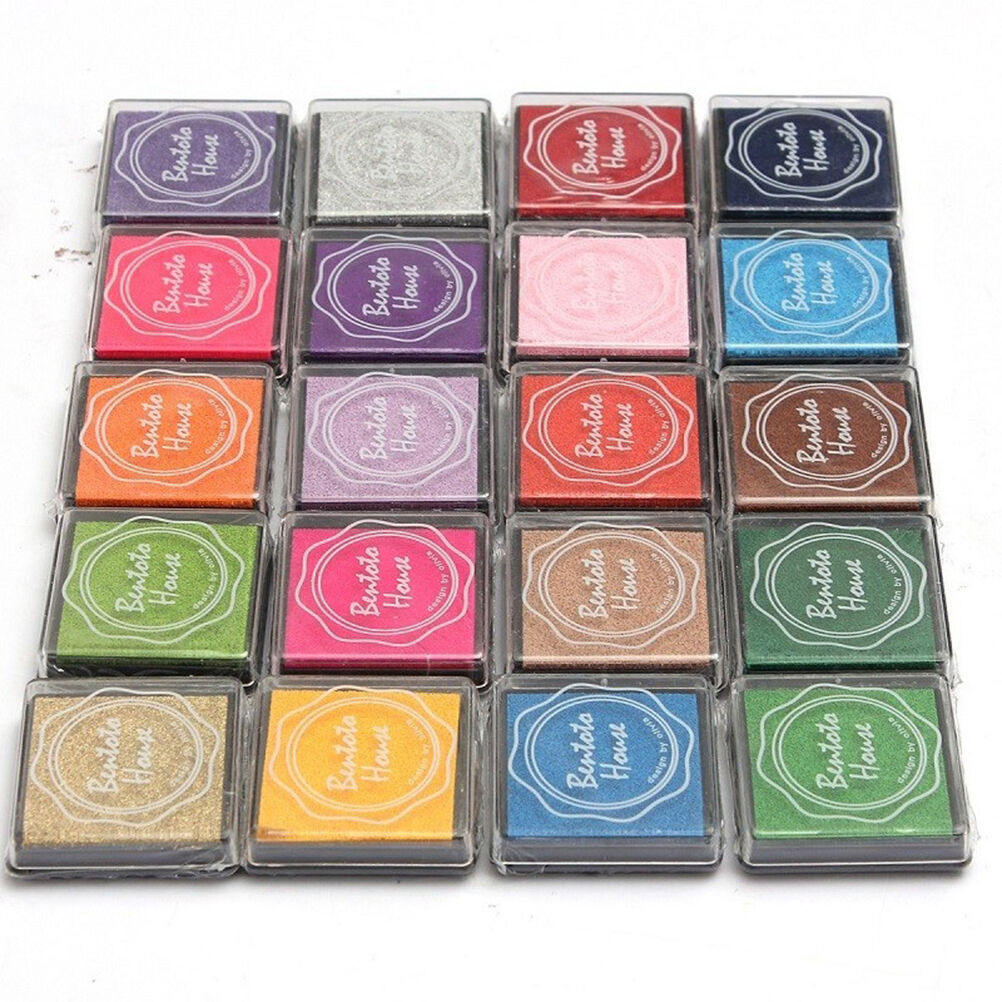 20x DIY Craft Candy Color Finger Print Ink Pad Kids Fashion  for Rubber Stamp BD