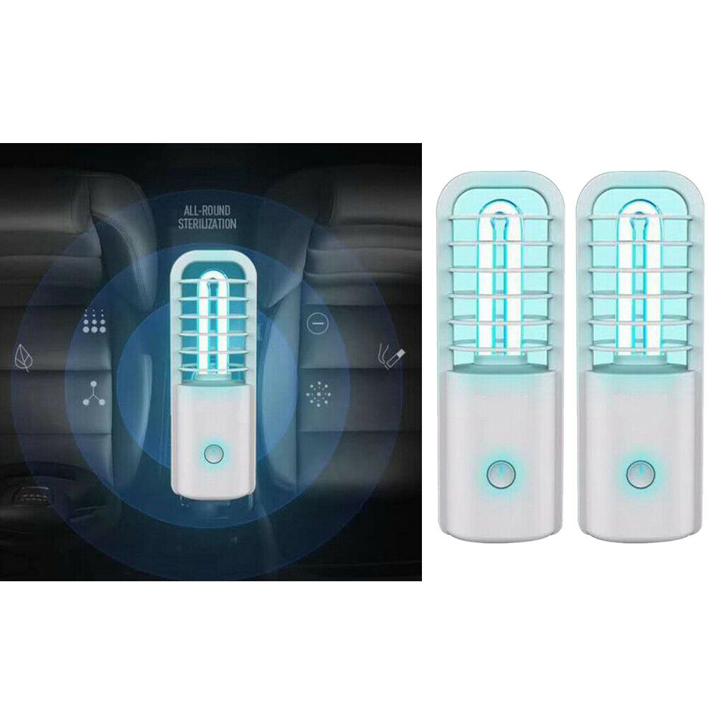 2x Rechargeable UV Ozone Sterilization Lamp Light For Home Toilet Bedroom