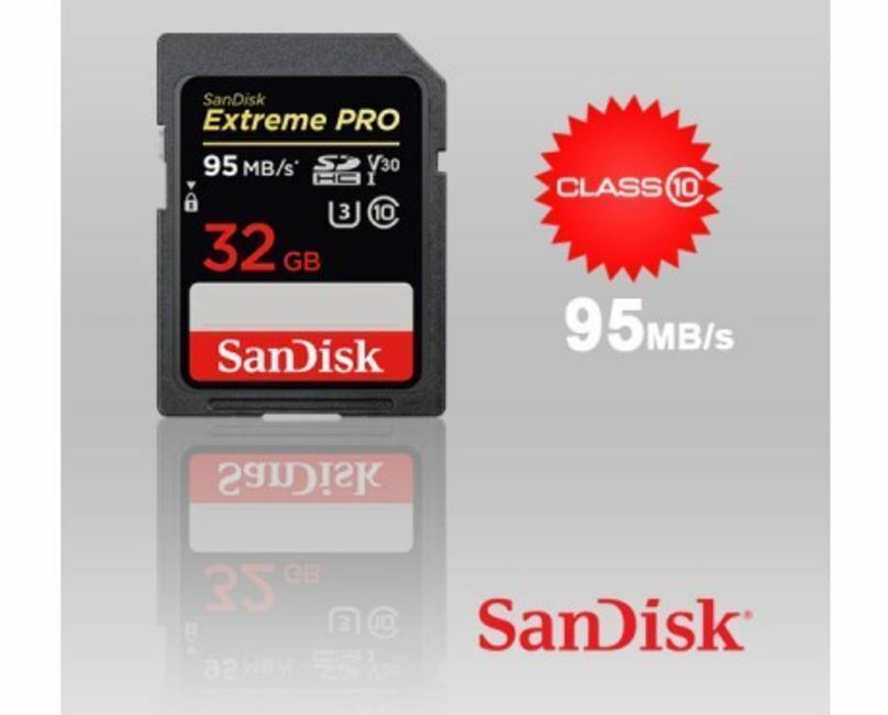 SanDisk Extreme Pro 633X 95MB/S Class 10 32GB SDHC SD UHS-I U3 Flash Memory Card
