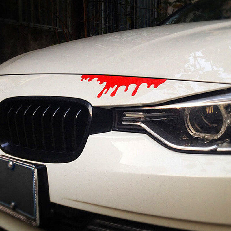 1 X Red Blood Car Stickers Reflective Car Decals Light Bumper Body Sticke.l8