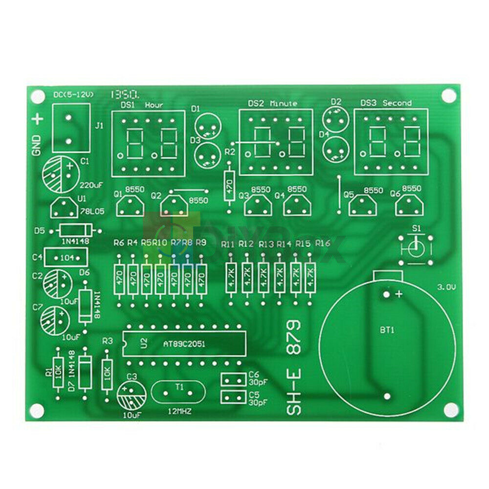 STC11F02-35I 9V-12V 6-Digit LED Electronic Clock Parts Components Module DIY Kit