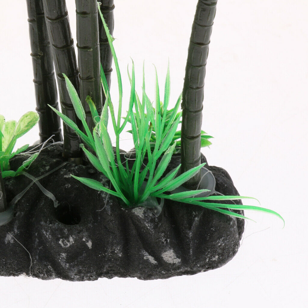 2pcs Plastic Aquarium Terrarium Plants Landscape Decorative Ornament