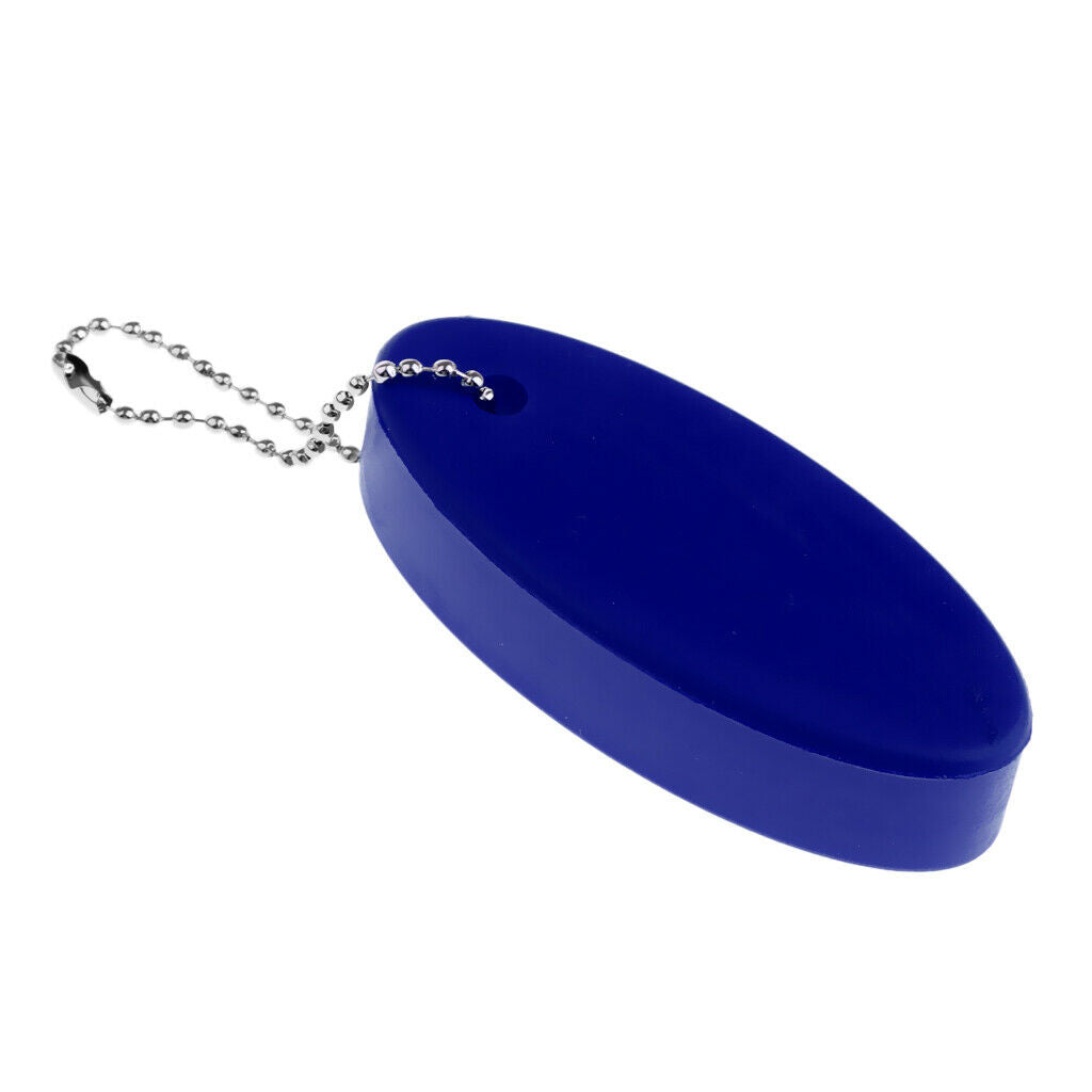 Water Sports Foam Floating Oval Keychain Keyring Water Key Float Buoy, Blue