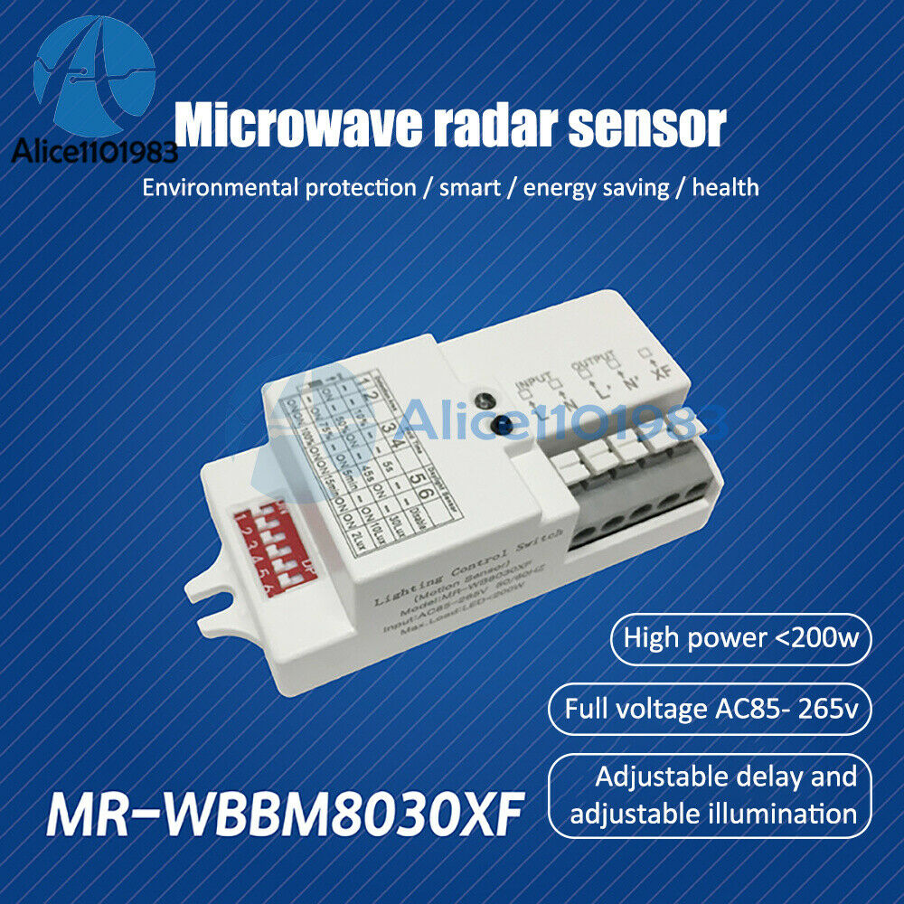 AC110-220V LED Light Microwave Radar Delay Sensor Switch Body Motion Detector