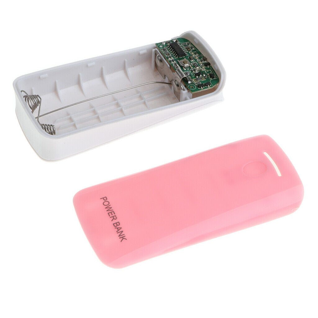 DIY Mobile Phones External USB Power Bank Case Kit 18650 Battery Boxs Pink