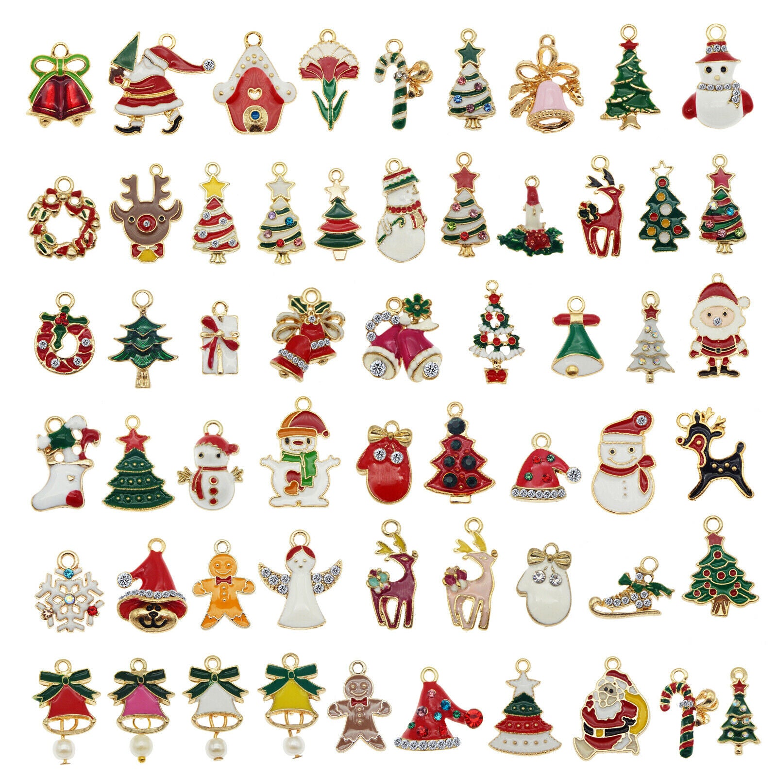 20pc Mixed Enamel Random Christmas Series Xmas Charms Pendant Jewelry DIY Crafts